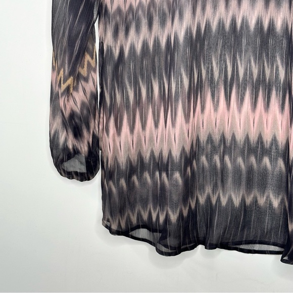 Guess by Marciano 100% Silk Chiffon Long Sleeve Mulitcolo Pullover Tunic - Picture 5 of 9